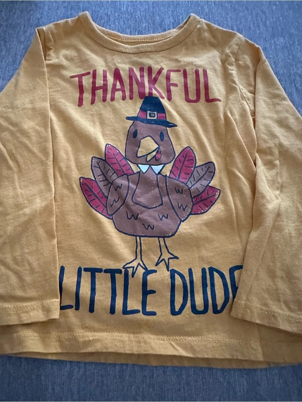 The Children's Place Mustard 'Thankful Little Dude' Long-Sleeve Tee